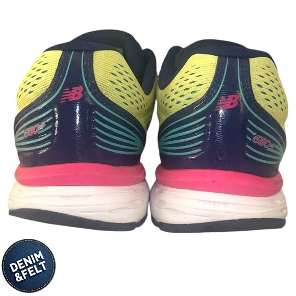 New Balance Women's W680V3 Running Shoe | Color: Yellow/Pink/Blue 🩷👟💛👟💙
