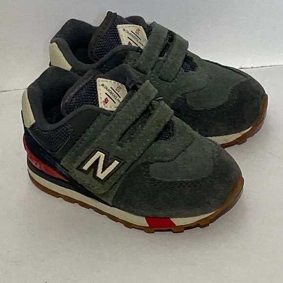 New Balance Kid's &amp; Toddler Camo Green Red 574 Sneaker Shoes Size 4