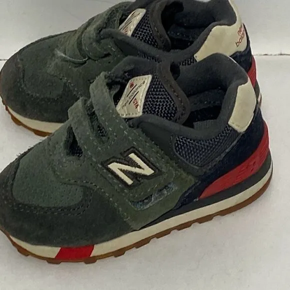 New Balance Kid's &amp; Toddler Camo Green Red 574 Sneaker Shoes Size 4