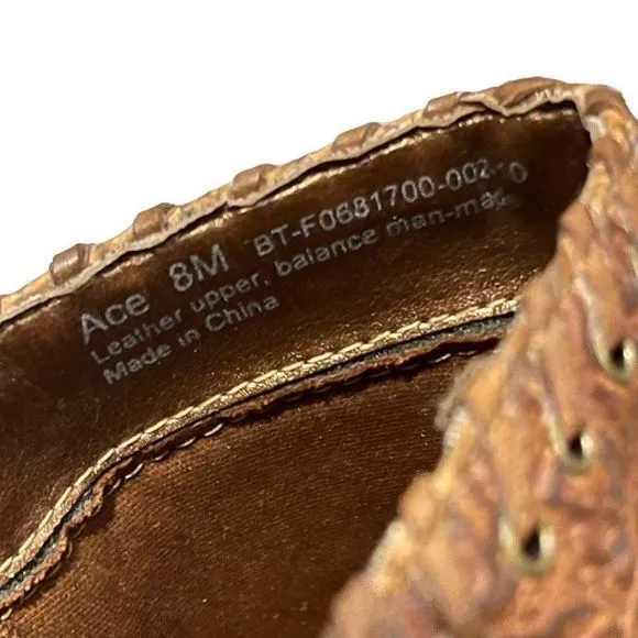 NEW Baretraps Ace Brown Embossed Leather Soft Pretty Insole Mule Heels‎ — SZ 8