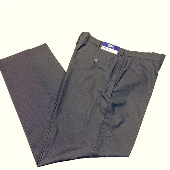 New! Billy London Men's Modern Fit Dress Pants, Gray &amp; Brown Pinstriped