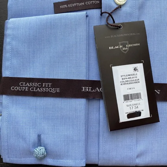 New BLACK BROWN 1826 Classic Fit Dress Shirt