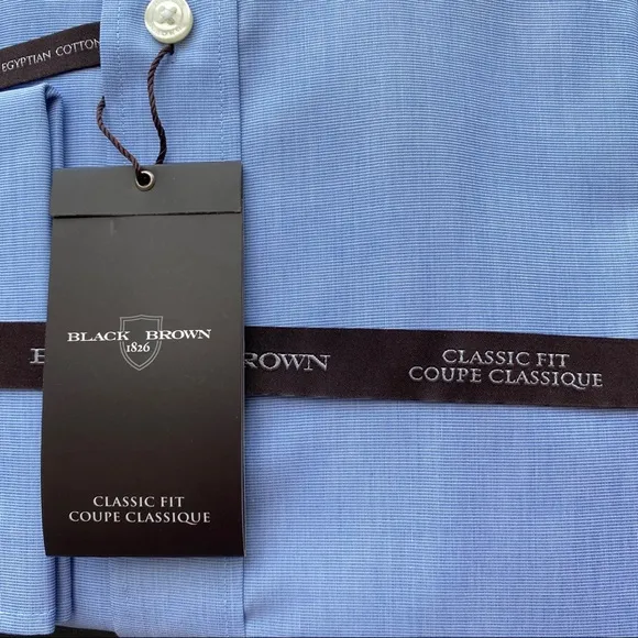 New BLACK BROWN 1826 Classic Fit Dress Shirt