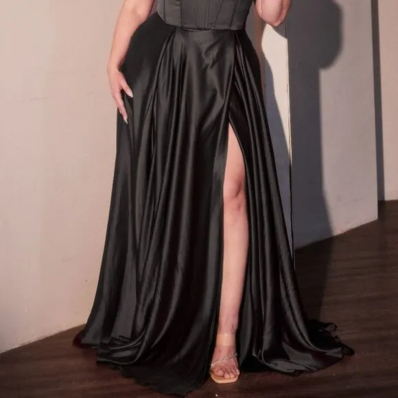 New Bridesmaid A-Line Plus Size Soft Satin Dress w/ Sweetheart Neckline CD337C
