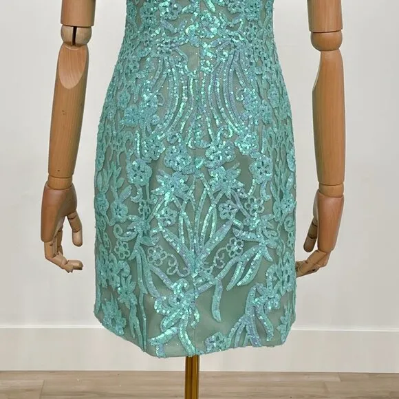 NEW COCKTAIL SEQUINS EMBELLISHED DAZZLING DRESS W/ OFF SHOULDER STRAPS NX E911
