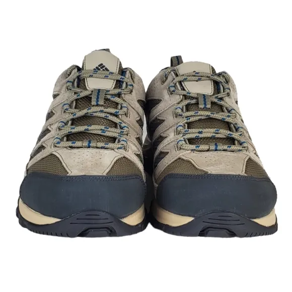 New Columbia crestwood suede mesh lace up hiking shoes wide pebble lagoon