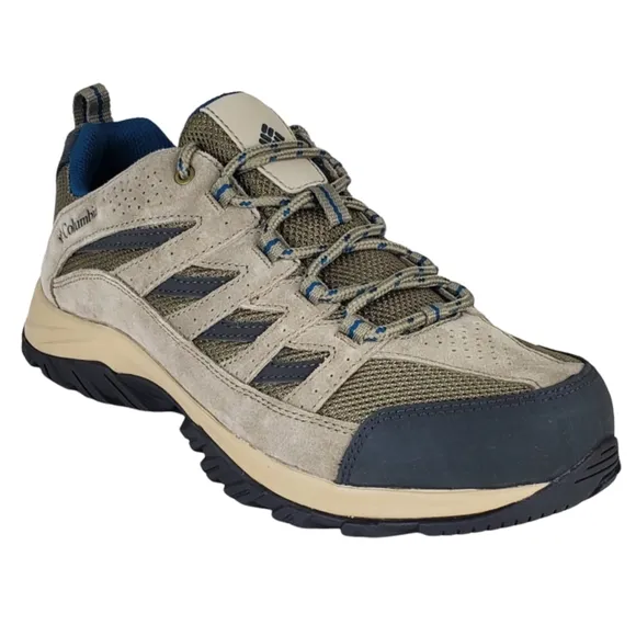 New Columbia crestwood suede mesh lace up hiking shoes wide pebble lagoon