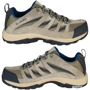 New Columbia crestwood suede mesh lace up hiking shoes wide pebble lagoon