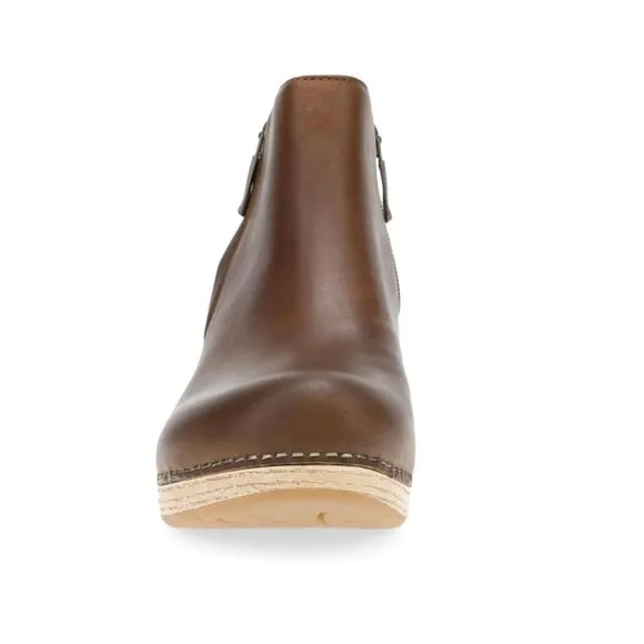 NEW Dansko women Lizanne Side-Zip Heeled Booties - Leather tan 253
