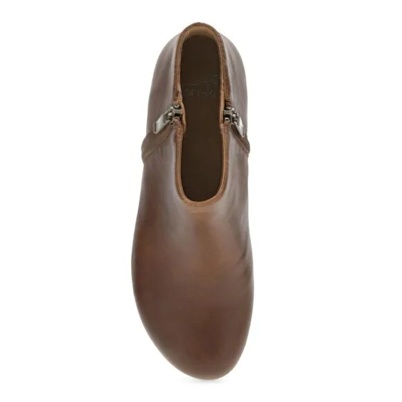 NEW Dansko women Lizanne Side-Zip Heeled Booties - Leather tan 253