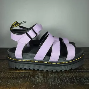NEW Dr Doc Martens Blaire Platform Sandal Womens 10 Leather Shoes Strappy Purple
