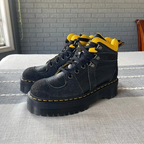 NEW Dr. Martens Zuma Hiker Quad Platform Boots Black Women’s Size 8