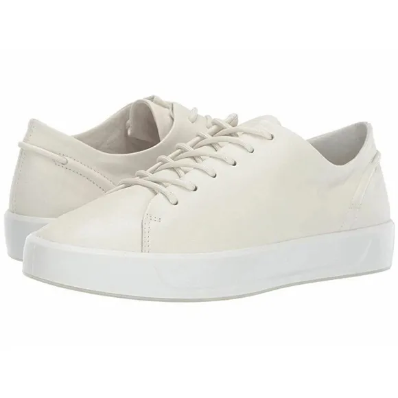 NEW ECCO Soft 8 Comfort 100% Leather Sneaker, Shadow White Off White Size 9, NIB