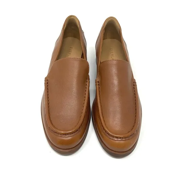 NEW Everlane The Modern Loafer in Rum Brown Leather, Women's Size 6.5, $168