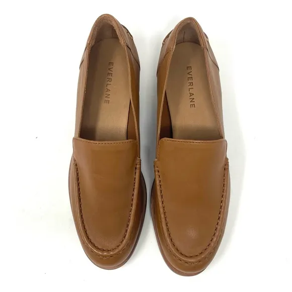 NEW Everlane The Modern Loafer in Rum Brown Leather, Women's Size 6.5, $168