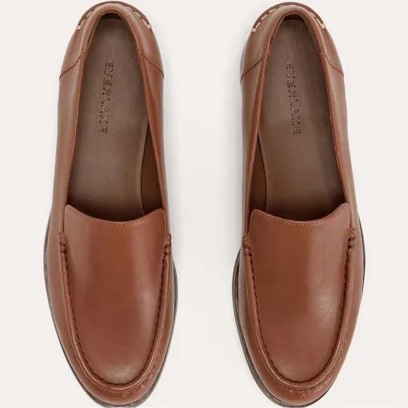 NEW Everlane The Modern Loafer in Rum Brown Leather, Women's Size 6.5, $168