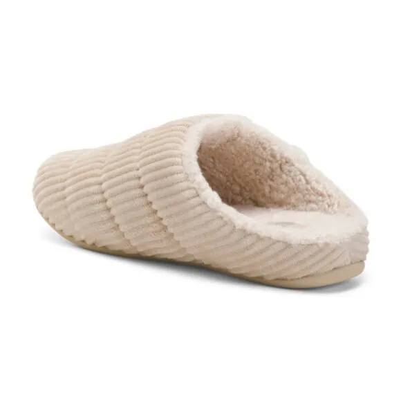 new Fitflop Chrissie Corduroy Fleece Lined Slippers ivory
