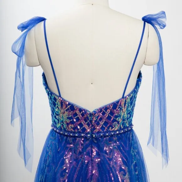 NEW FORMAL SLEEVELESS SHEATH DRESS EMBROIDERED W/ SPARKLING SEQUINS AS P2118