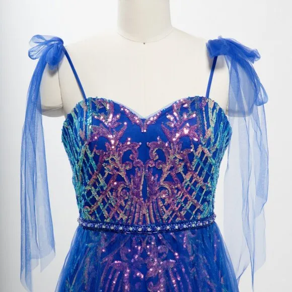 NEW FORMAL SLEEVELESS SHEATH DRESS EMBROIDERED W/ SPARKLING SEQUINS AS P2118