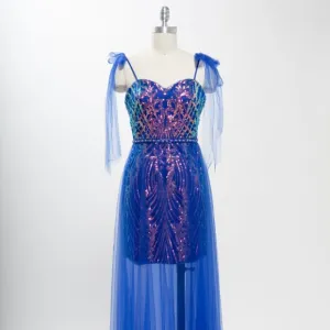 NEW FORMAL SLEEVELESS SHEATH DRESS EMBROIDERED W/ SPARKLING SEQUINS AS P2118