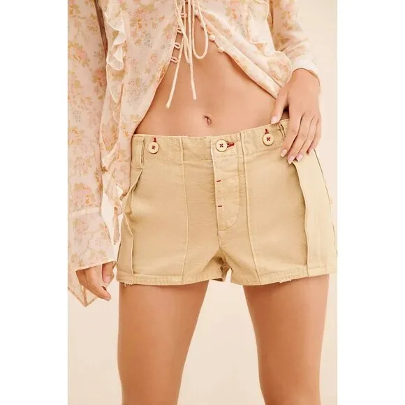 NEW FREE PEOPLE ALL YOURS MICRO SHORTS KHAKI SZ 8