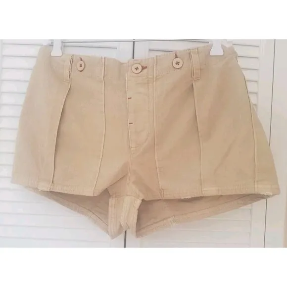 NEW FREE PEOPLE ALL YOURS MICRO SHORTS KHAKI SZ 8