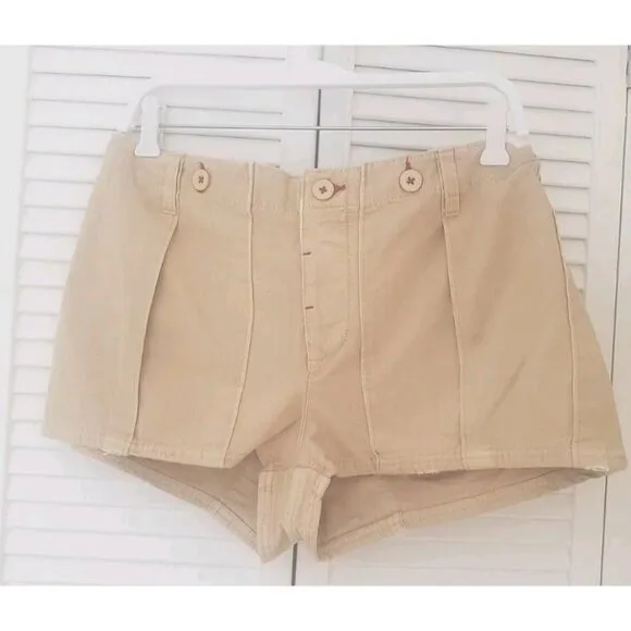 NEW FREE PEOPLE ALL YOURS MICRO SHORTS KHAKI SZ 8
