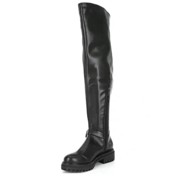 NEW GB Game-Changer Over-the-Knee Lug Sole Combat Boots in Black