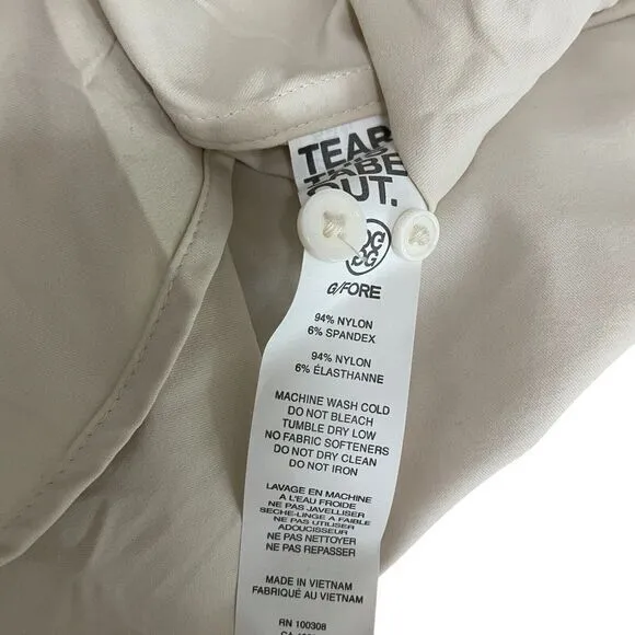 NEW G/FORE Mens Modern Spread Dress Shirt Beige Stretch Skull Button Up $185 - L