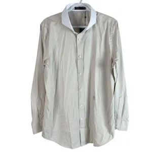 NEW G/FORE Mens Modern Spread Dress Shirt Beige Stretch Skull Button Up $185 - L