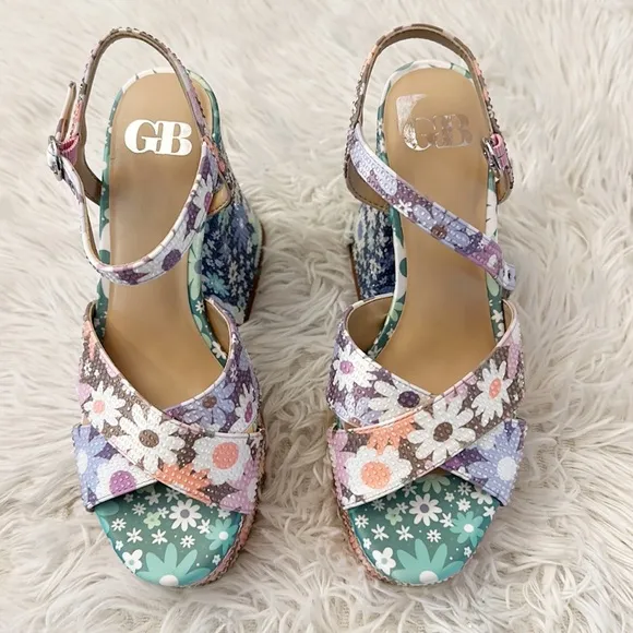 NEW Gianni Bini Daisy Multi Platform Heel Sandals women size 6.5