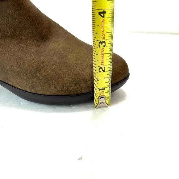 New Jambu JBU NINA Sz 6.5 M Platform Ankle Boots Booties Brown Shoes Zip Embroid