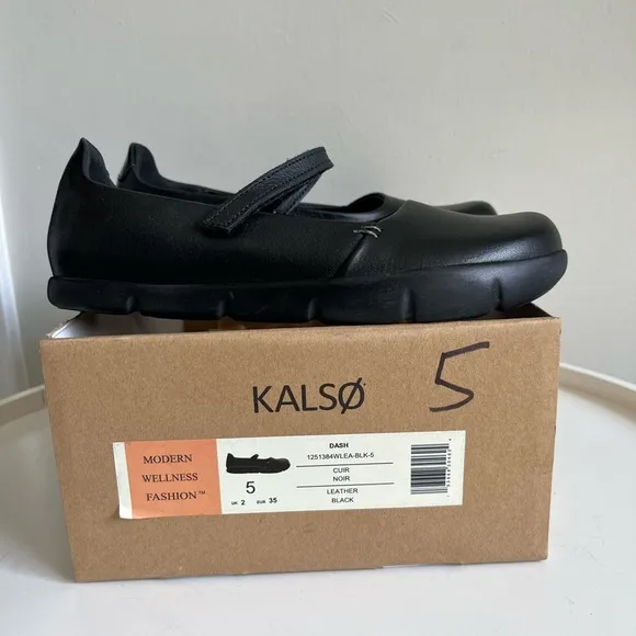 NEW Kalso Earth Dash Mary Jane Black Shoes Negative Heel Size 5