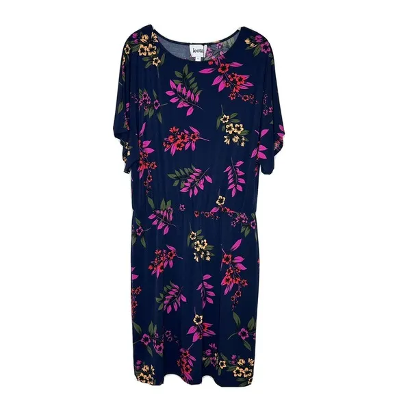NEW Leota Curve Tiffany Dolman Sleeve Dress Malibu Classic Navy Size Large