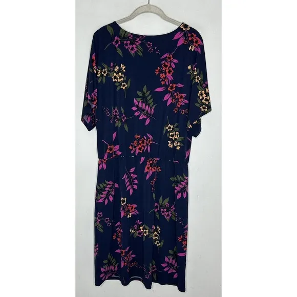 NEW Leota Curve Tiffany Dolman Sleeve Dress Malibu Classic Navy Size Large