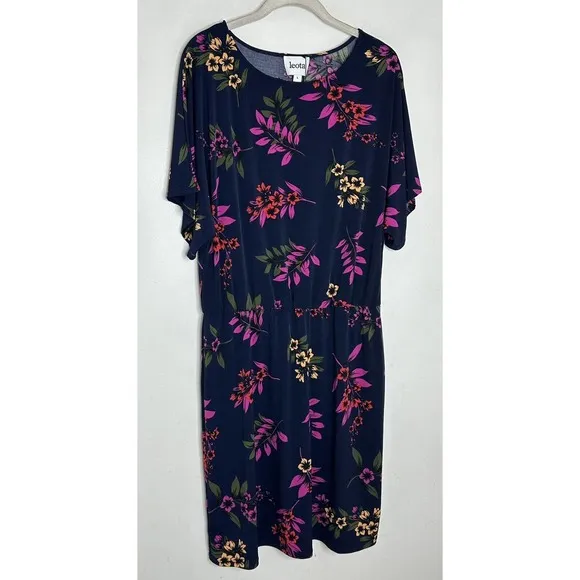 NEW Leota Curve Tiffany Dolman Sleeve Dress Malibu Classic Navy Size Large