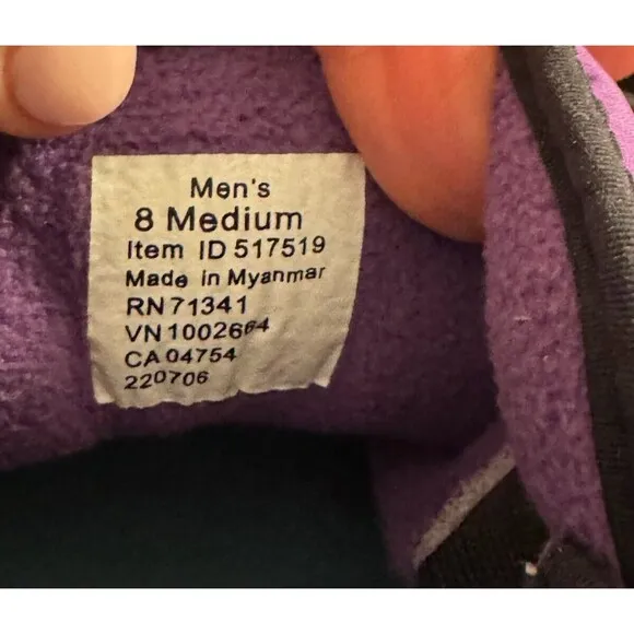 NEW L.L. Bean Mens Purple Mountain Classic Quilted Boots Sz. 8 M Grey Teal Black