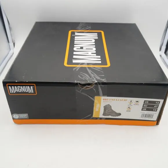 NEW Magnum Men's 14  Lynx 8&quot; Side-Zip Waterproof Tactical Duty Boots Black
