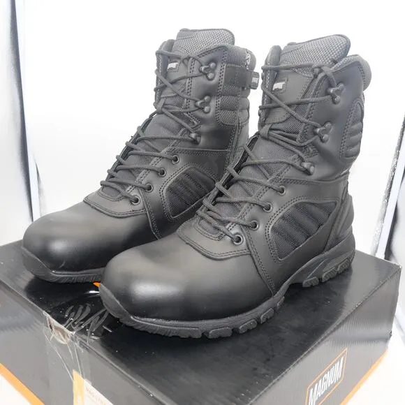 NEW Magnum Men's 14  Lynx 8&quot; Side-Zip Waterproof Tactical Duty Boots Black