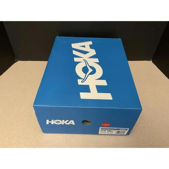 New! Mens Hoka One One Clifton 10 X-Wide Grey Running Shoes. Size 10-4E Wide.