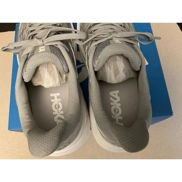 New! Mens Hoka One One Clifton 10 X-Wide Grey Running Shoes. Size 10-4E Wide.