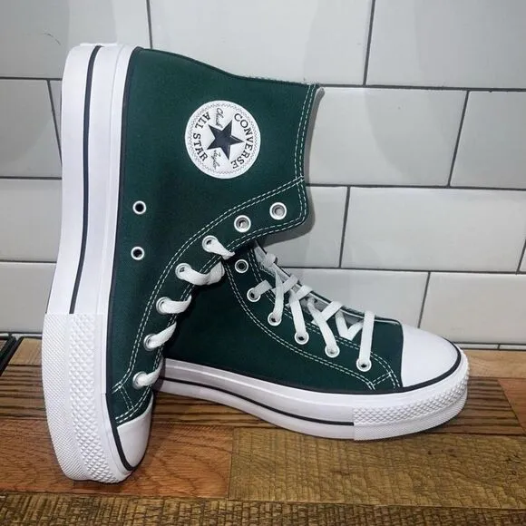 New Men’s Converse CTAS Lift Hi Platform Midnight Clover Green A09987C Size 8.5