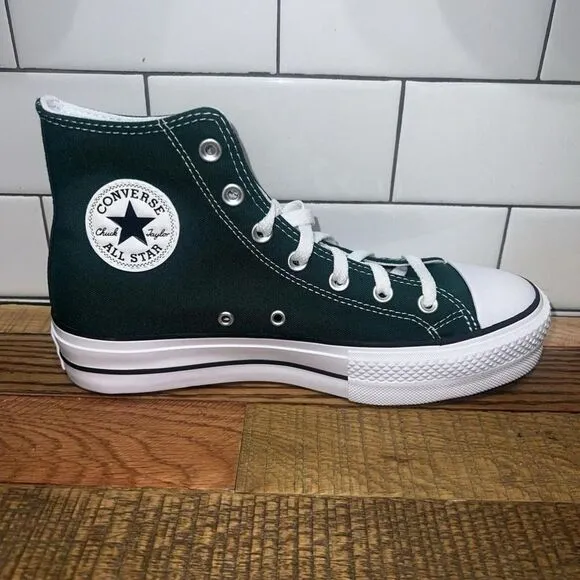 New Men’s Converse CTAS Lift Hi Platform Midnight Clover Green A09987C Size 8.5