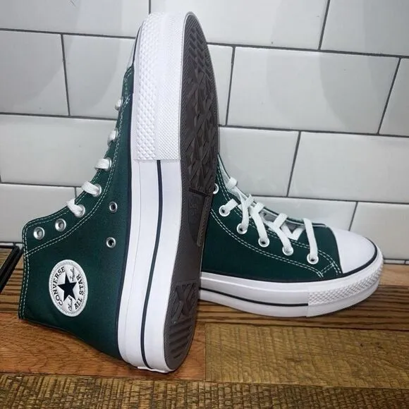 New Men’s Converse CTAS Lift Hi Platform Midnight Clover Green A09987C Size 8.5