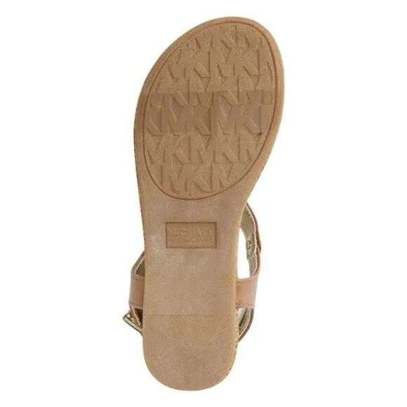 New! MICHAEL KORS Little Girls Plate T-Strap Sandals Shoes Cognac Brown Size 13