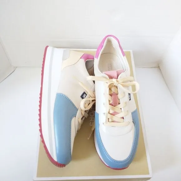 New! MICHAEL KORS Women's Monique Colorblock Trainers Platform Sneakers Shoes