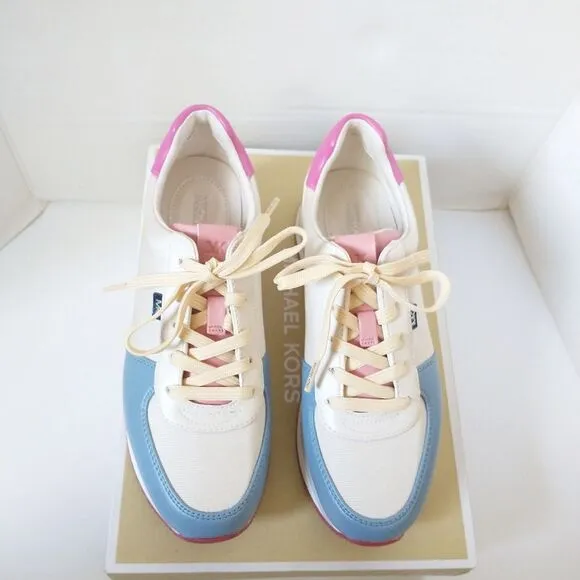 New! MICHAEL KORS Women's Monique Colorblock Trainers Platform Sneakers Shoes