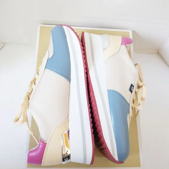 New! MICHAEL KORS Women's Monique Colorblock Trainers Platform Sneakers Shoes