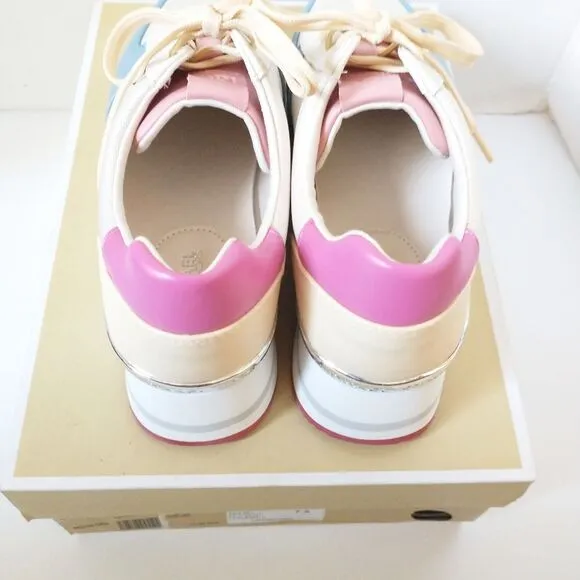 New! MICHAEL KORS Women's Monique Colorblock Trainers Platform Sneakers Shoes