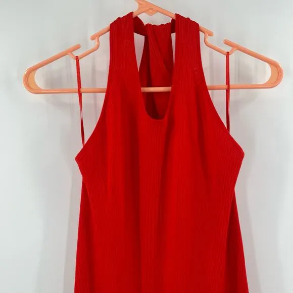 NEW MODERN CITIZEN Ally Dress Size Extra Large Ribbed Red Rib Twist Neck NWOT